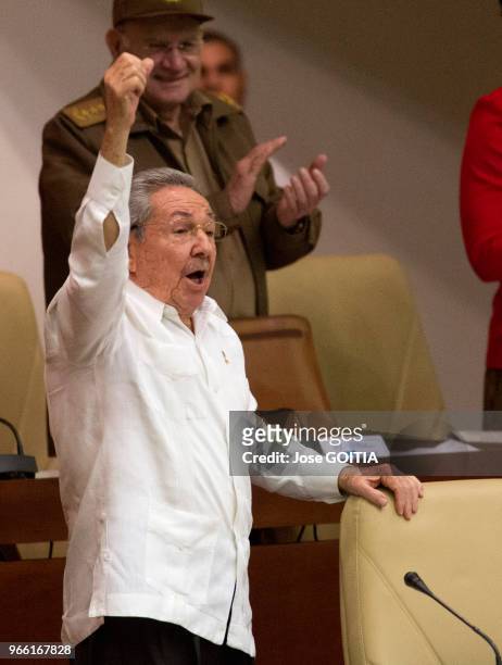 Le président cubain Raul Castro lors de son discours devant l'Assemblée Nationale cubaine le 20 décembre 2014 à la Havane, Cuba. Raul Castro est prêt...