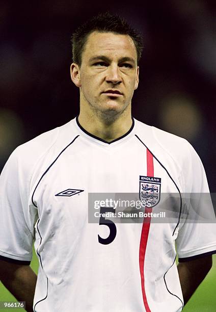 Portrait of John Terry of the England U-21 team prior to the UEFA U-21 Championships Playoff match between England U-21 and Holland U-21 played at...