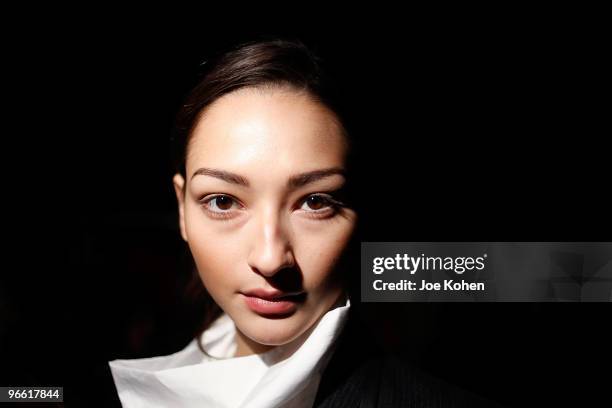 Model Bruna Tenorio attends Yigal Azrouel Fall 2010 during Mercedes-Benz Fashion Week at Bryant Park on February 12, 2010 in New York City.
