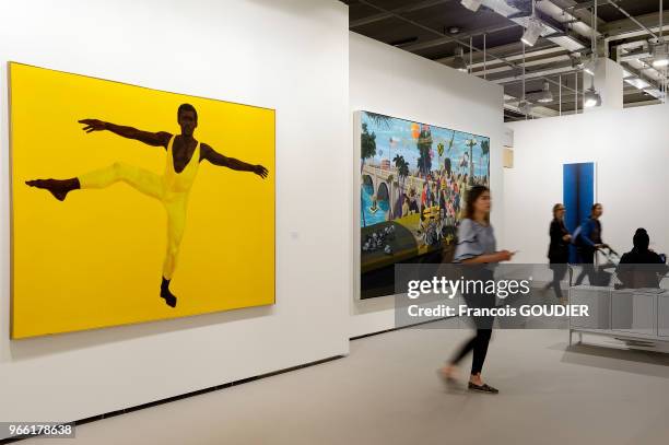 Stand de la Galerie Jack Shainman de New York à la Messe de Art Basel, le 15 juin 2017 à Bâle, Suisse.