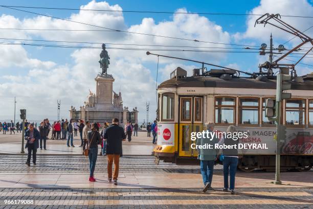 Tramway électrique de la ligne n° 28 nommé "Elétricos" , le 31 mars 2017, Lisbonne, Portugal.