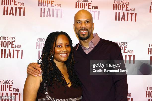 February 08: Singer Lalah Hathaway and rapper and actor Common poses for photos at House Of Hope in Chicago, Illinois on February 08, 2010.