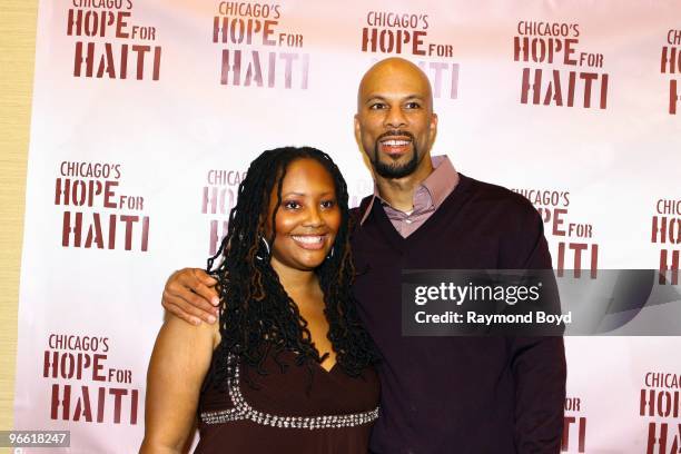 February 08: Singer Lalah Hathaway and rapper and actor Common poses for photos at House Of Hope in Chicago, Illinois on February 08, 2010.