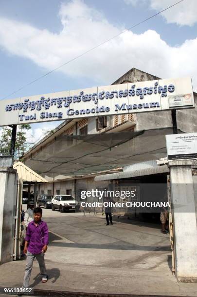 Musée du Génocide, connu aussi sous le nom de prison S-21 ou Tuol Sleng le 21 février 2017, Phnom Penh Cambodge. Ancien lycée converti en centre...