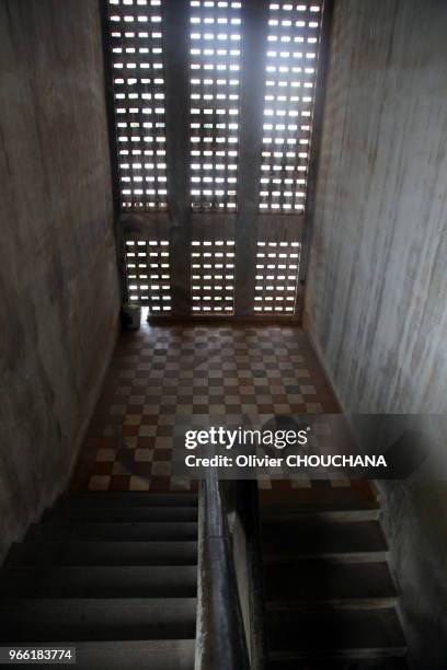 Musée du Génocide, connu aussi sous le nom de prison S-21 ou Tuol Sleng le 21 février 2017, Phnom Penh Cambodge. Ancien lycée converti en centre...