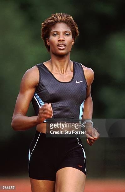 Denise Lewis of Great Britain during a photoshoot feature held at Battersea Park, in London. \ Mandatory Credit: Stu Forster /Allsport