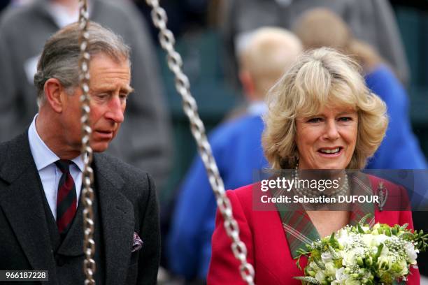 Prince Charles and Duchess Camilla of Rothesay open the new play park at Monaltrie park.