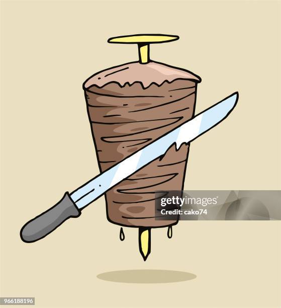 vector illustration of doner kebab - doner stock illustrations