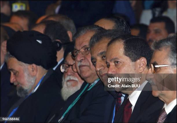 Jalal Talabani George Bush adviser Khalilzad Zalmay and Massoud Barzani Kurdistan Democratic Party.