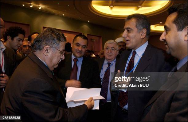 George Bush emissary Khalilzad Zalmay Jalal Talabani of PUK on the left.