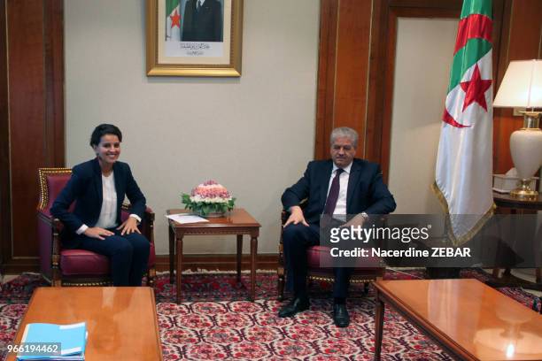 La Ministre de l?Education Nationale, de l?Enseignement Supérieur et de la Recherche, Najat Vallaud-Belkacem reçu par le premier ministre algérien...