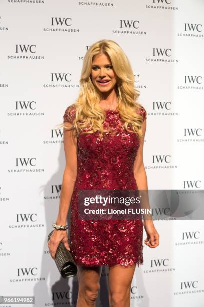 Victoria Silvsted lors du SIHH pour la marque IWC le 20 janvier 2015 à Genève, Suisse.