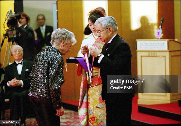 Laureate Marta Pan and Prince Hitachi.