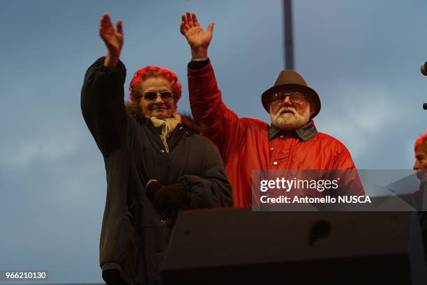 Rome, february 19, 2005. Giuliana Sgrena's father Franco Sgrena and his wife Antonietta.