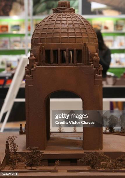 The Revolution monument made with chocolate is showcased during "The Chocolate Experience" at World Trade Center - Salon Mexica on February 11, 2010...