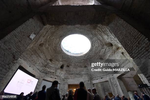 La Domus Aurea, la 'Maison Dorée' le le 23 octobre 2014, aujourd'hui souterraine, de l'empereur Néron à Rome, Italie. Fermée depuis 2005, la Domus...