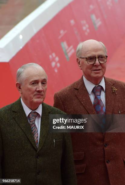 Le duo d'artistes ' Gilbert and George ' arrivent sur le tapis rouge du 11ème Festival du Film de Rome le 18 Octobre 2016 pour assister à la...