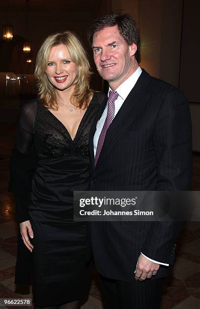 Actress Veronica Ferres and boyfriend Carsten Maschmeyer arrive for the Hubert Burda Birthday Reception at Munich royal palace on February 12, 2010...