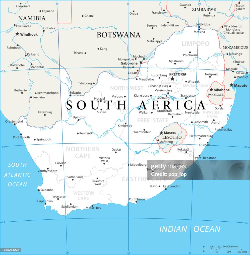 Mappa del Sudafrica - Vettore