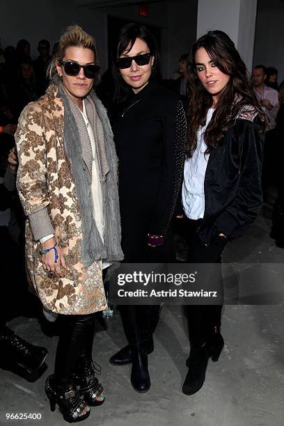 Jenne Lombardo, Fabiola Beracasa and Tallulah Harlech attend the Preen By Thornton Bregazzi Fall 2010 fashion show during Mercedes-Benz Fashion Week...