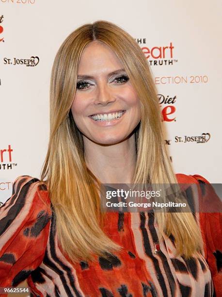 Fashion icon Heidi Klum attends the The Heart Truth Red Dress Collection Fall 2010 fashion show during Mercedes-Benz Fashion Week at Bryant Park on...