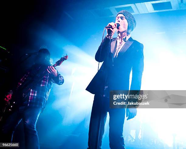 Singer Ville Valo of HIM performs at a secret concert at the C-Club on February 12, 2010 in Berlin, Germany. This is the realease day of the new...