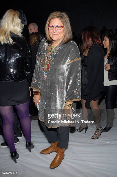 Fern Mallis attends the Christian Siriano Fall 2010 fashion show during Mercedes-Benz Fashion Week at Bryant Park on February 12, 2010 in New York...