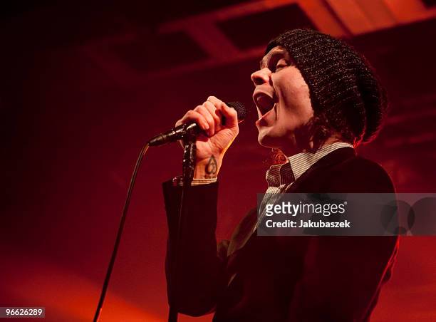 Singer Ville Valo of HIM performs at a secret concert at the C-Club on February 12, 2010 in Berlin, Germany. This is the realease day of the new...