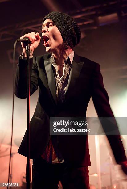 Singer Ville Valo of HIM performs at a secret concert at the C-Club on February 12, 2010 in Berlin, Germany. This is the realease day of the new...