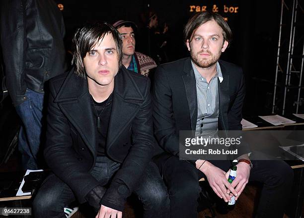 Bassist Jared Followill and musician Caleb Followill of Kings of Leon attend the Rag & Bone - Presentation Fall 2010 during Mercedes-Benz Fashion...