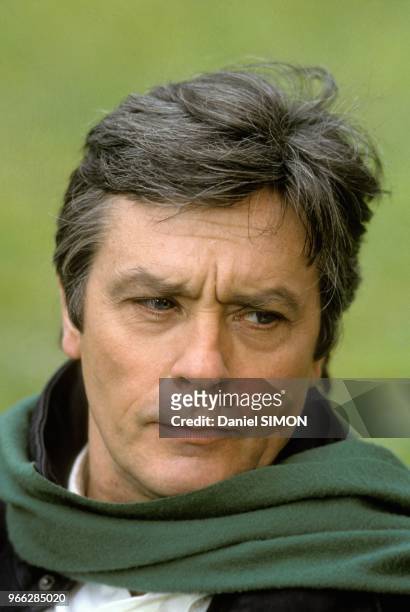 Actor Alain Delon on March 30, 1988 in France.