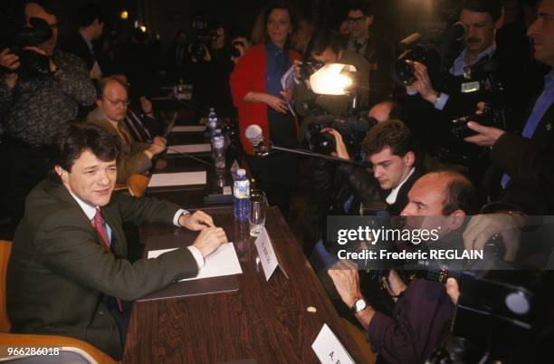 Jean Louis Borloo On Left During Regional Council Meeting In Lille, March 30, 1992.