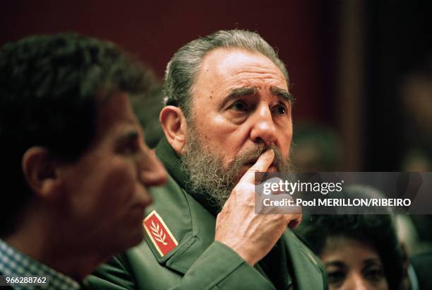 Fidel Castro With Jack Lang During His Visit At Louvre Museum In Paris, March 13, 1995.