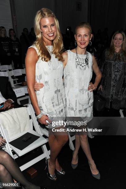 Beth Ostrosky and actress Kelly Rutherford attend the Nicole Miller Fall 2010 Fashion Show during Mercedes-Benz Fashion Week at The Salon at Bryant...