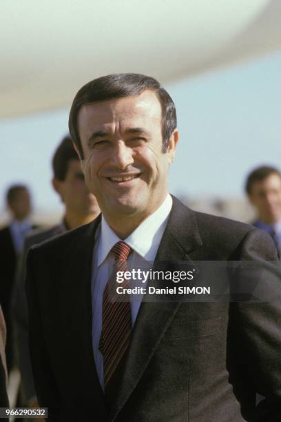 Rifaat El Assad de retour a Damas apres six mois d'exil le 28 novembre 1984 a Damas, Syrie.