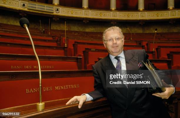 Michel Charasse, ministre du Budget, a l'Assemblee Nationale le 28 septembre 1990 a Paris, France.
