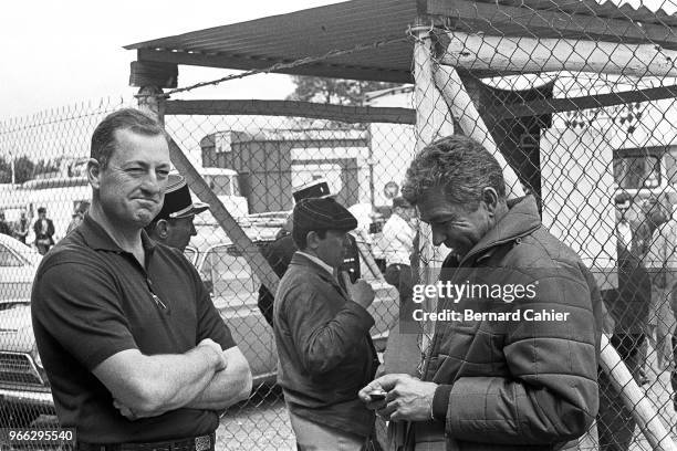 Hap Sharp, Carroll Shelby, 24 Hours of Le Mans, Le Mans, 19 June 1966. Hap Sharp, co-owner of Chaparral cars, with Carroll Shelby.