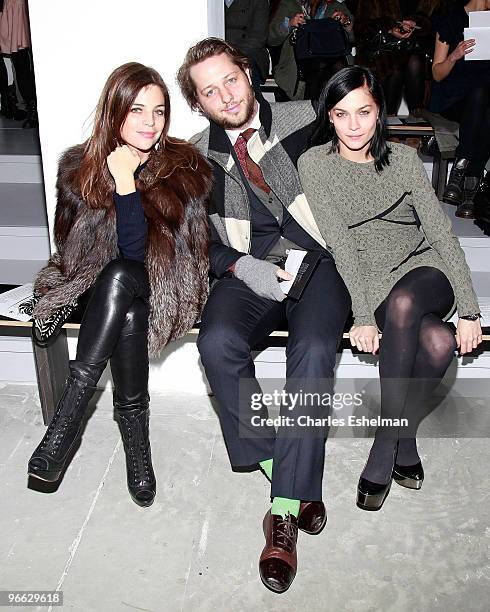 Julia Restoin-Roitfeld , "V" magazine editor Derek Blasberg and DJ/model Leigh Lezark attend the Preen by Thornton Bregazzi Fall 2010 fashion show...