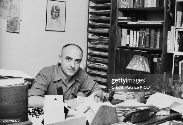 French author Bernard Clavel at home.