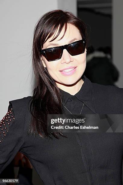 Personality Fabiola Beracasa attends the Preen by Thornton Bregazzi Fall 2010 fashion show during Mercedes-Benz Fashion Week at Milk Studios on...