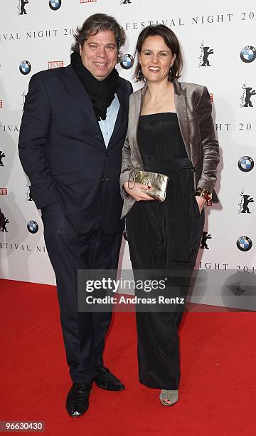 Producer Thomas Friedl and his wife Julia Friedl arrive to the Festival Night 2010 at the Palais Am Festungsgraben on February 12, 2010 in Berlin,...
