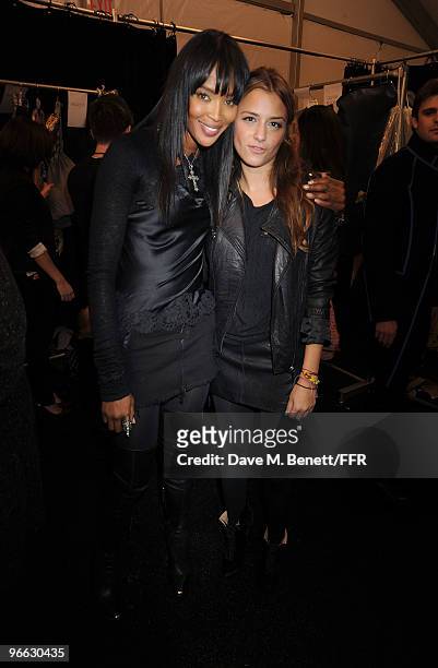 Model Naomi Campbell and designer Charlotte Ronson backstage at Naomi Campbell's Fashion For Relief Haiti NYC 2010 Fashion Show during Mercedes-Benz...