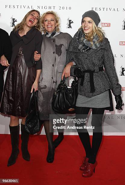 Actresses Sophie von Kessel, Katja Riemann and her daughter Paula Riemann arrive to the Festival Night 2010 at the Palais Am Festungsgraben on...