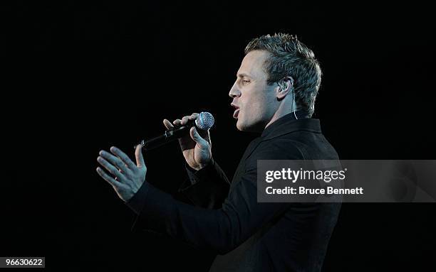 Members of the Canadian Tenors perform during the preshow prior to the Opening Ceremony of the 2010 Vancouver Winter Olympics at BC Place on February...