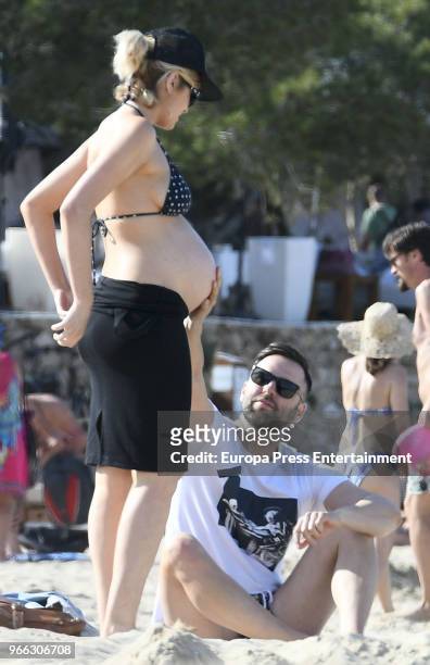 Adriana Abenia and Sergio Abad are seen on May 17, 2018 in Ibiza, Spain.