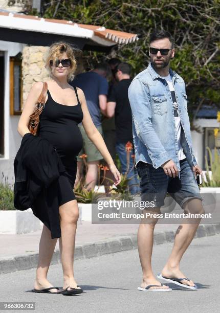 Adriana Abenia and Sergio Abad are seen on May 17, 2018 in Ibiza, Spain.