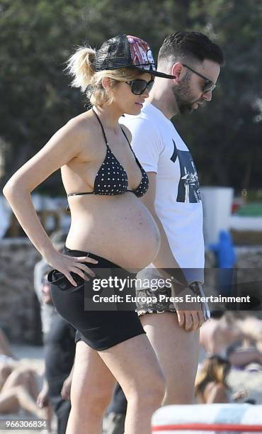 Adriana Abenia and Sergio Abad are seen on May 17, 2018 in Ibiza, Spain.