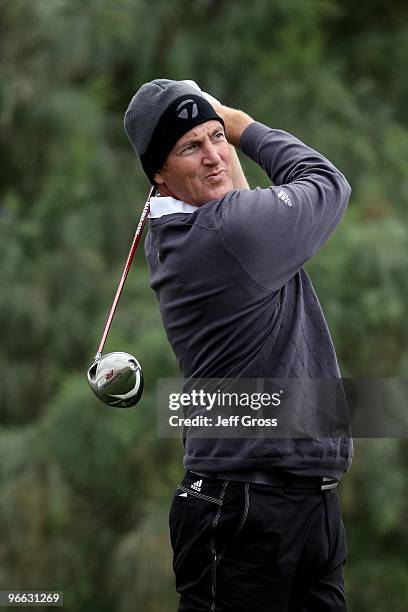 Greg Owen of England hits a tee shot during the second round of the Bob Hope Classic at the Nicklaus Private Course at PGA West on January 22, 2010...