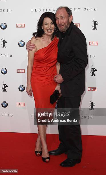 Actress Iris Berben and actor Michael Mendl arrive to the Festival Night 2010 at the Palais Am Festungsgraben on February 12, 2010 in Berlin, Germany.