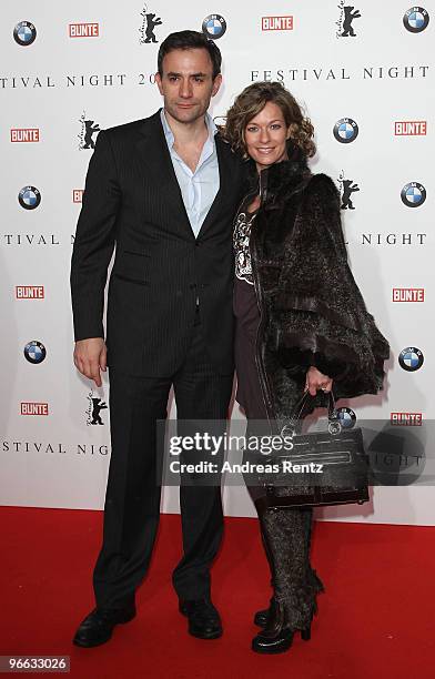 Actress Lisa Martinek and Giulio Ricciarelli arrive to the Festival Night 2010 at the Palais Am Festungsgraben on February 12, 2010 in Berlin,...